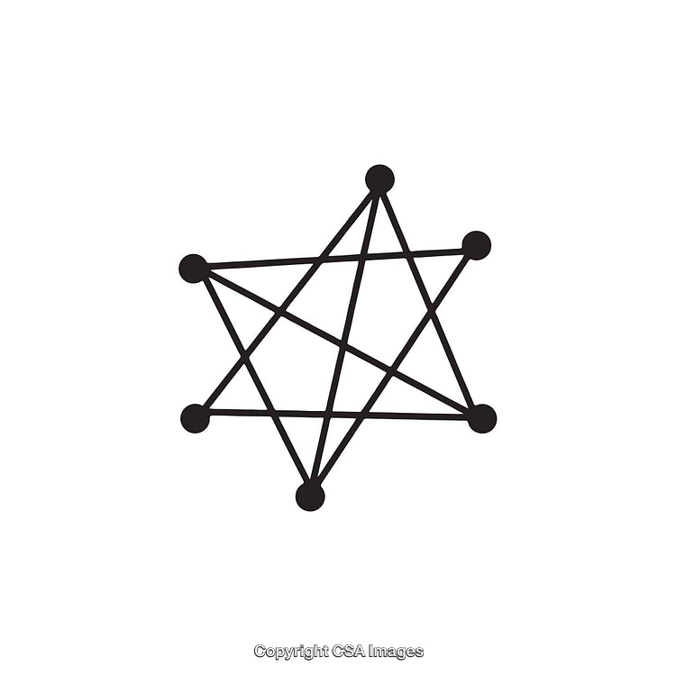 Minimalist Black And White Abstract Geometric Shape With Connected Points