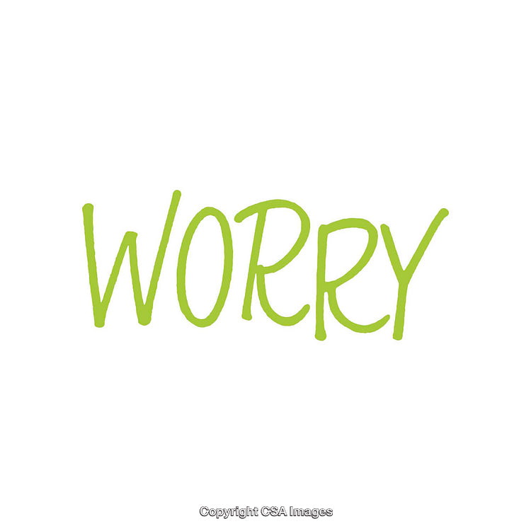 Minimalistic Green Color Text Art Highlighting the Word Worry