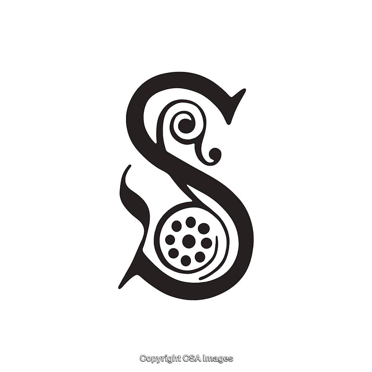 Intricate Artistic Design Showcasing a Decorative Letter S Illustration