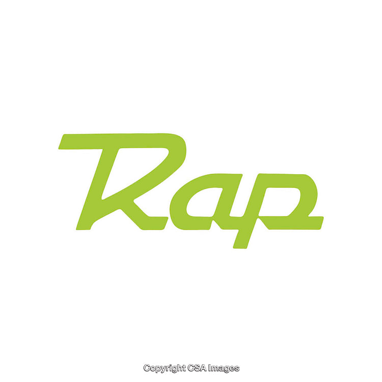 Green Bold Text Rap Word Logo on White Background