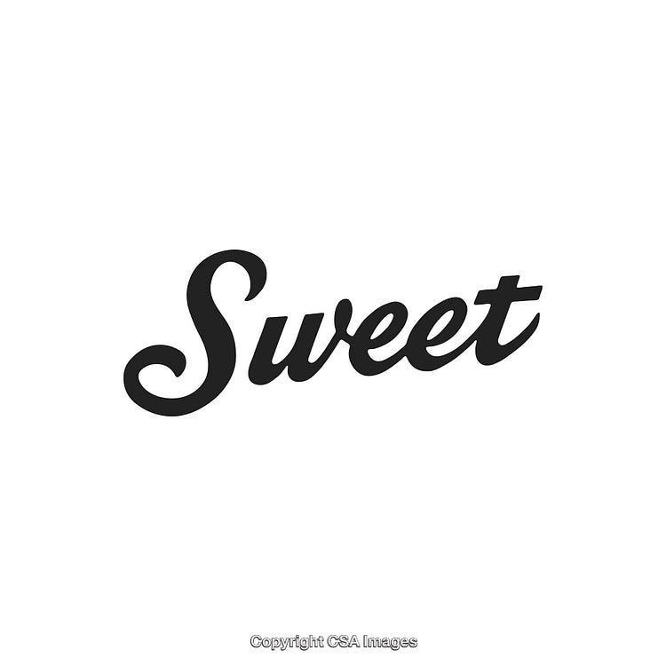 Elegant Black Typography of the Word Sweet on a White Background