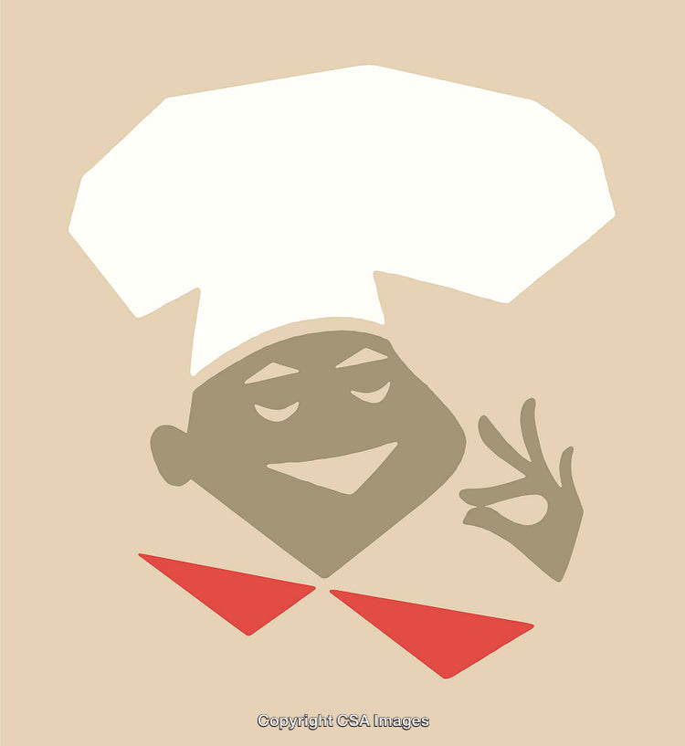 Chef Illustration Depicting Culinary Excellence in Minimalist Design Style