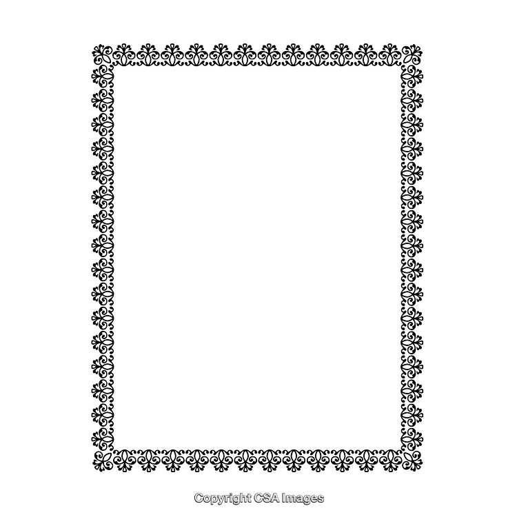 Elegant Black and White Decorative Border on Blank Background