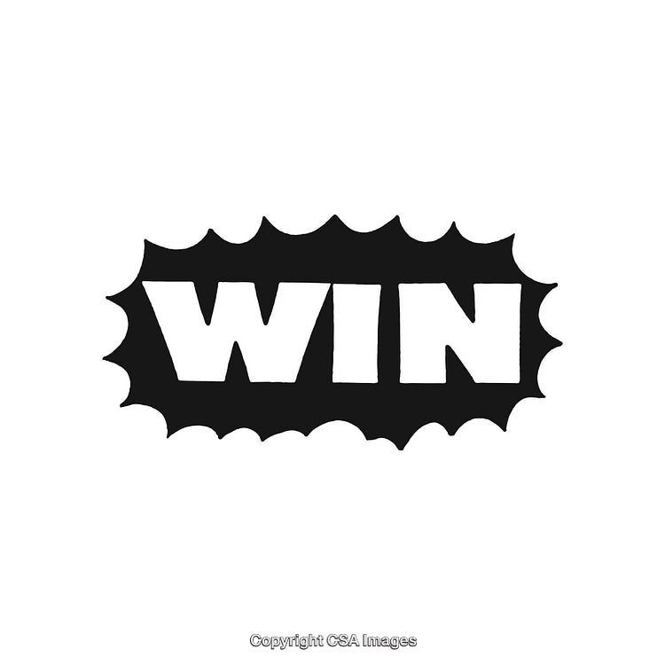 Win Concept with Bold Lettering and Explosive Background Design