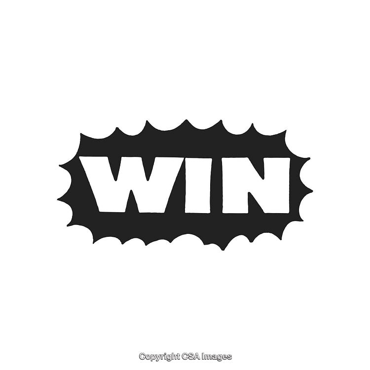 Win Concept with Bold Lettering and Explosive Background Design