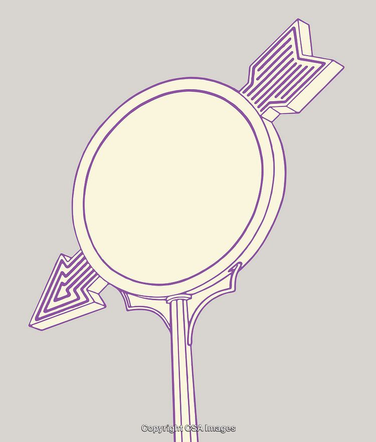 Vintage Style Circular Sign Among Minimal Line Art Design