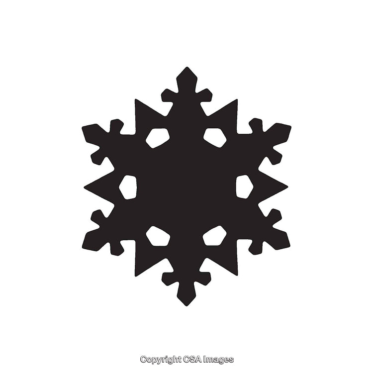 Black Silhouette of a Snowflake Illustration Isolated on White Background