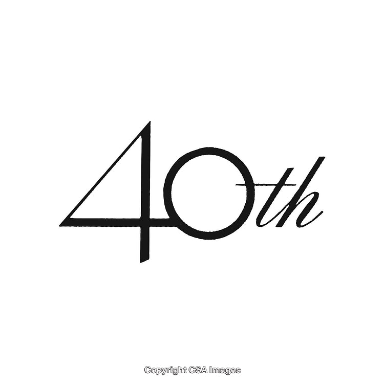Elegant 40th Anniversary Typography Design on Minimalist White Background