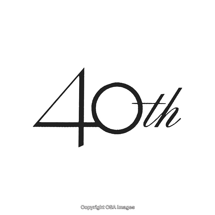 Elegant 40th Anniversary Typography Design on Minimalist White Background