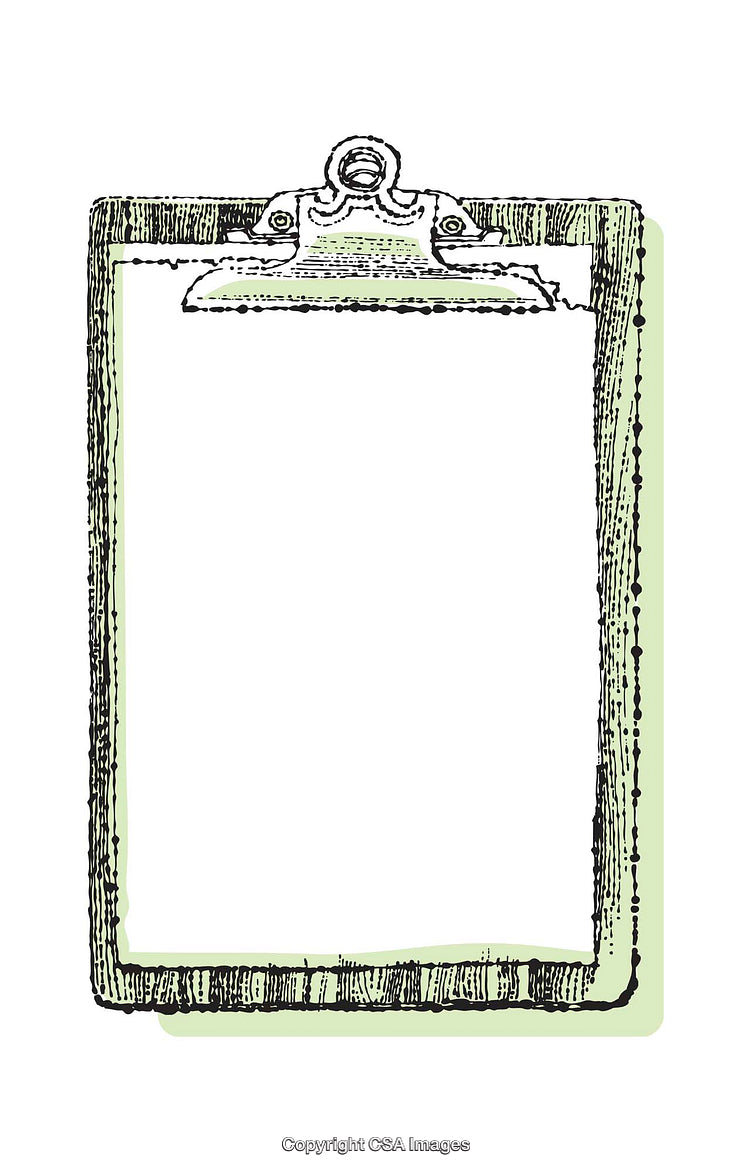Vintage Illustration of a Blank Wooden Clipboard with Clip