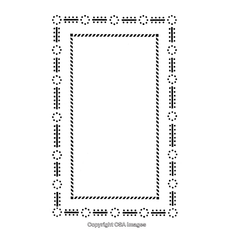 Decorative Black and White Border Featuring Unique Patterns and Symmetry