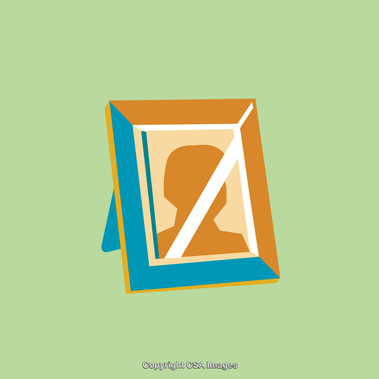 Abstract Illustration of a Picture Frame on a Green Background