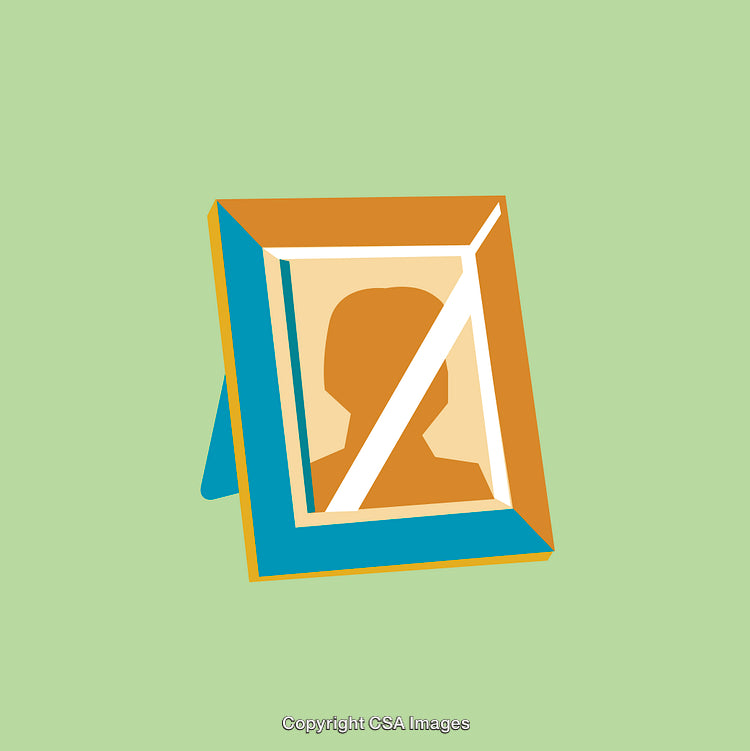 Abstract Illustration of a Picture Frame on a Green Background