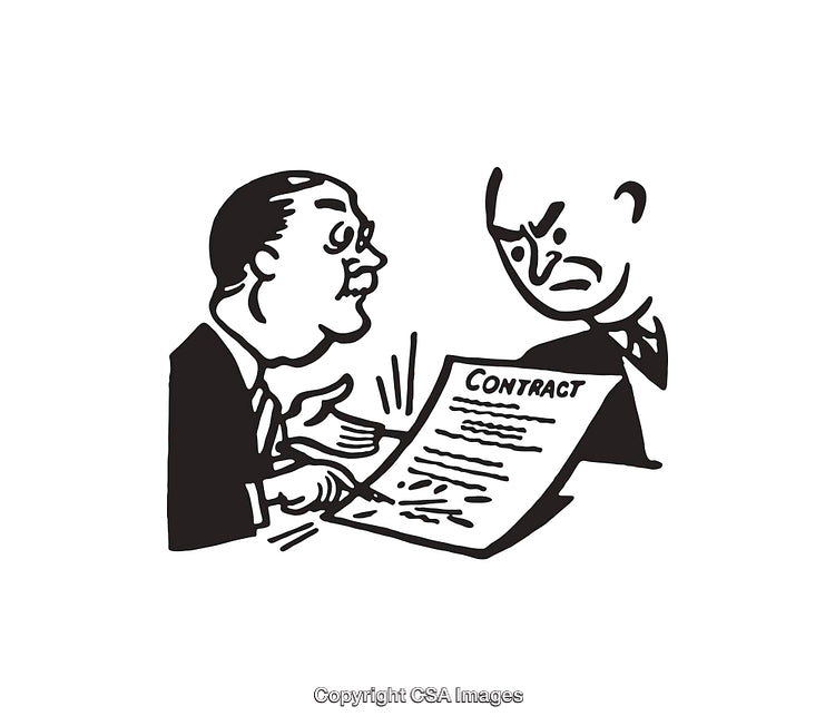 Negotiation Between Two Figures Reviewing a Signed Business Contract