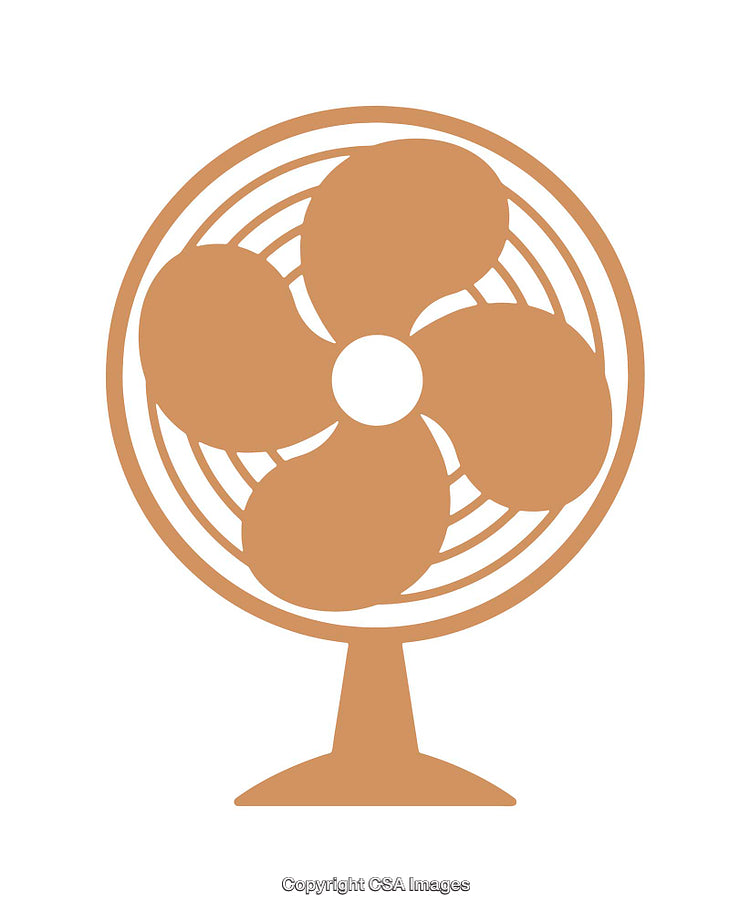 Minimalist Icon of a Desk Fan with Four Blades