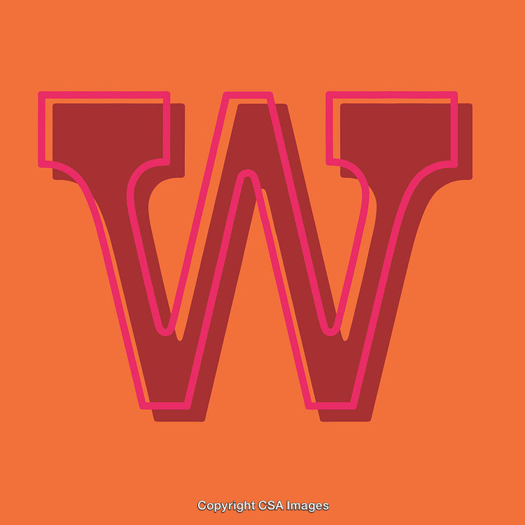 Bold Illustration of the Letter 'W' in Bright and Vivid Colors
