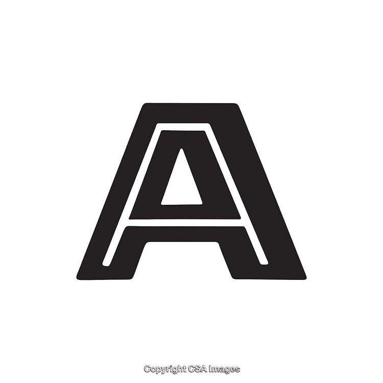 Black Bold Letter A with Artistic Outline