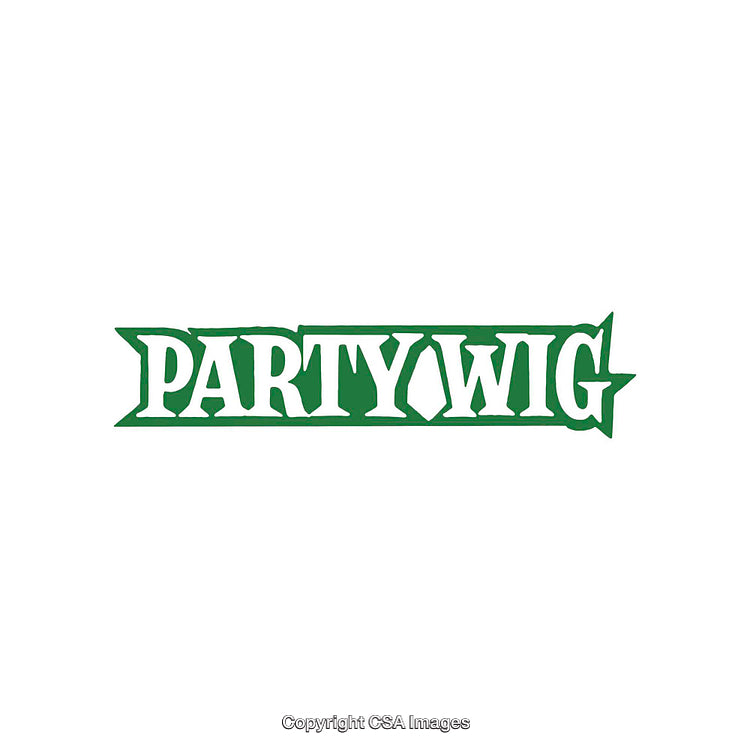 Bold Green Party Logo With Decorative Typography on White Background