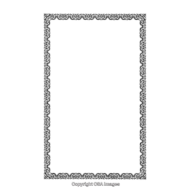 Elegant Ornamental Black and White Rectangular Border Design for Decoration