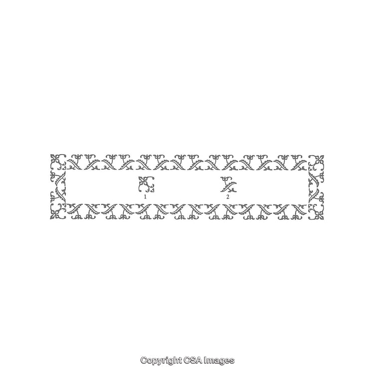 Elegant Ornamental Pattern Design with Decorative Border Elements in Black and White