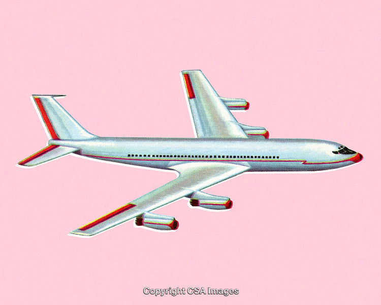 Airplane Illustration on Pink Background Reflecting Modern Travel and Aviation Concepts