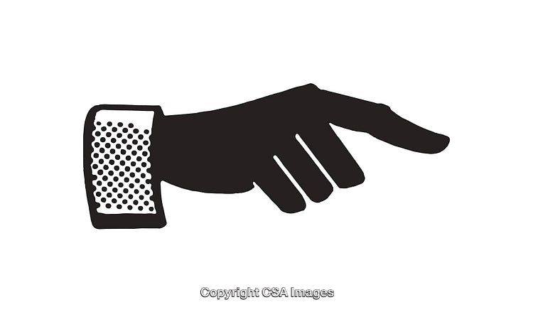 Silhouette of a Pointing Hand with Stylish Cuff Design
