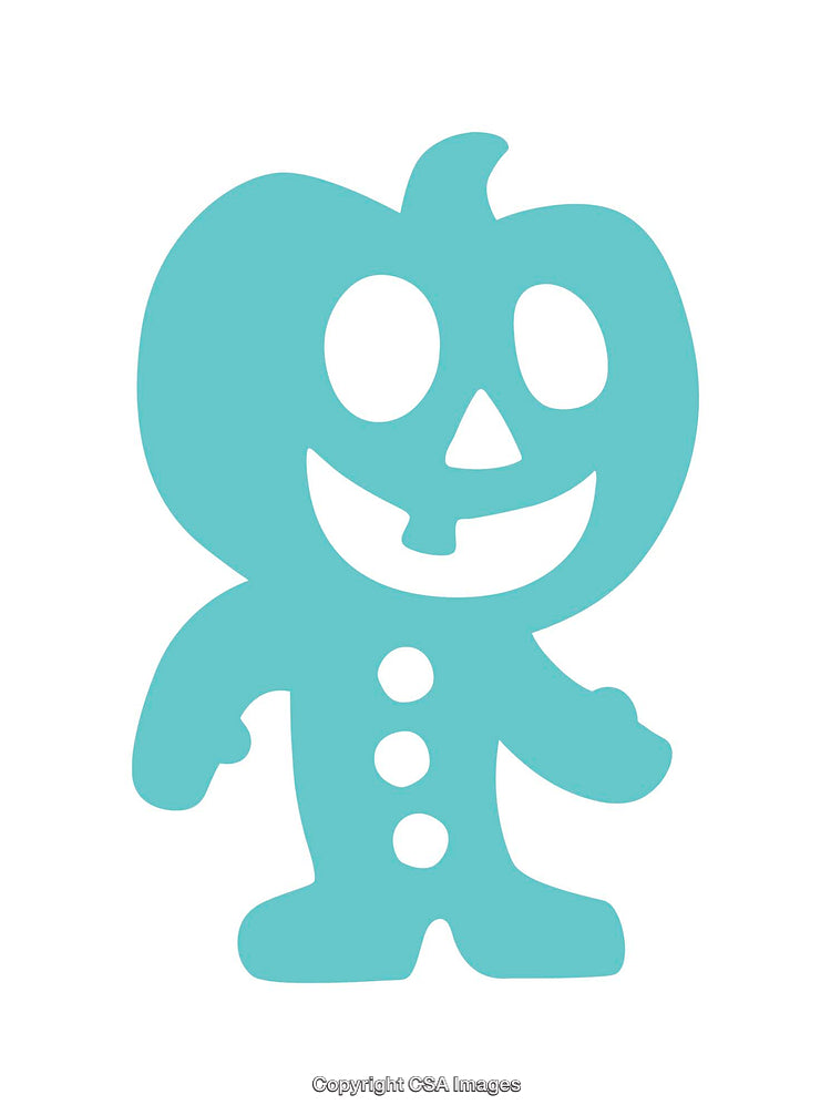 Smiling Pumpkin Shaped Character Illustration in Minimalistic Design
