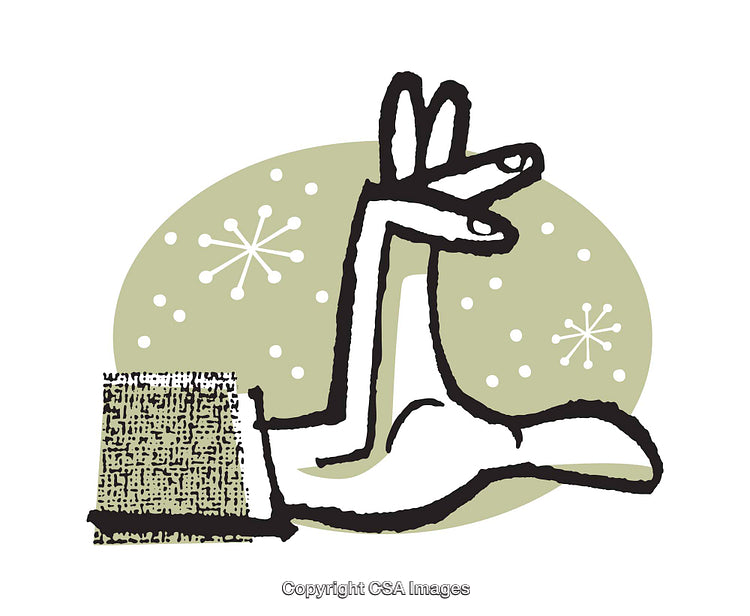 Vintage Style Illustration of Hand Gesture With Retro Design Elements