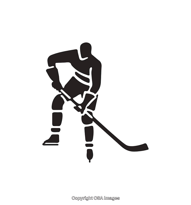 Silhouette of a Hockey Player with Stick in Action Pose