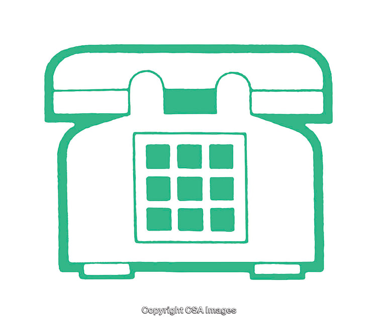 Retro Styled Green Telephone Icon in Minimalist Design
