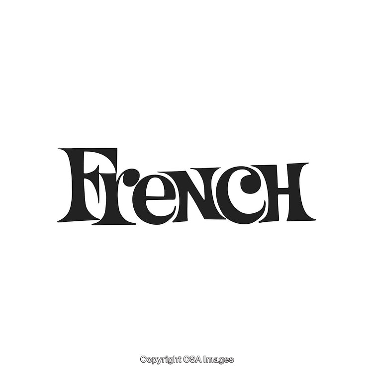 Retro Styled Typography Featuring The Word French in Bold Letters