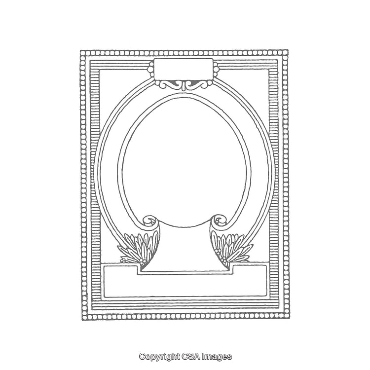 Ornate Vintage Frame Illustration with Decorative Design Elements for Creative Projects