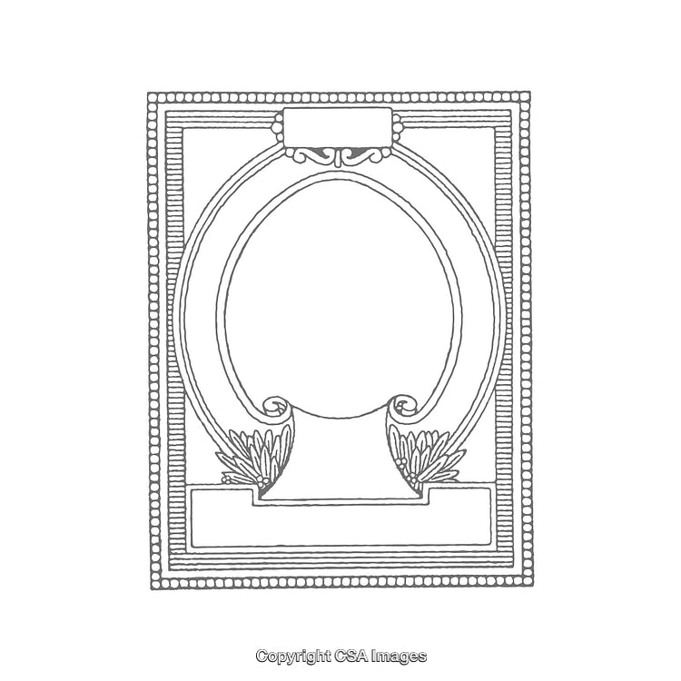 Ornate Vintage Frame Illustration with Decorative Design Elements for Creative Projects