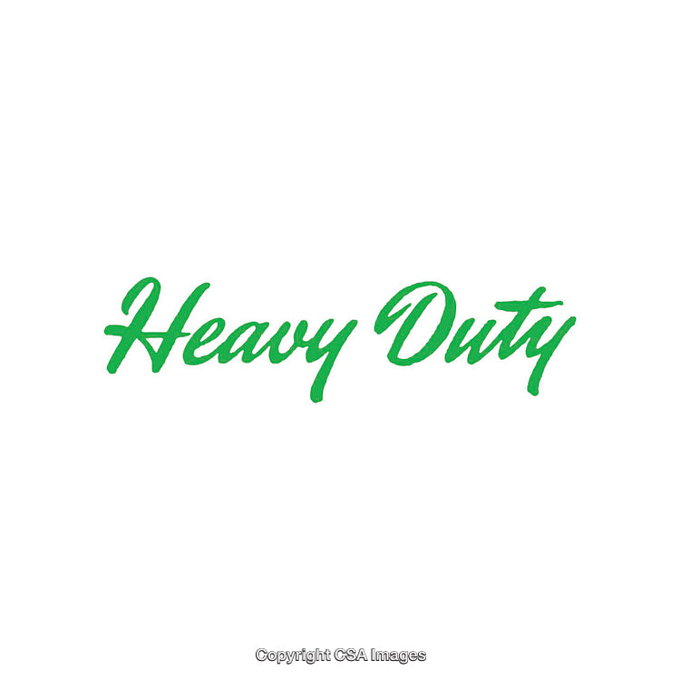 Green Heavy Duty Text on a Minimalist White Background