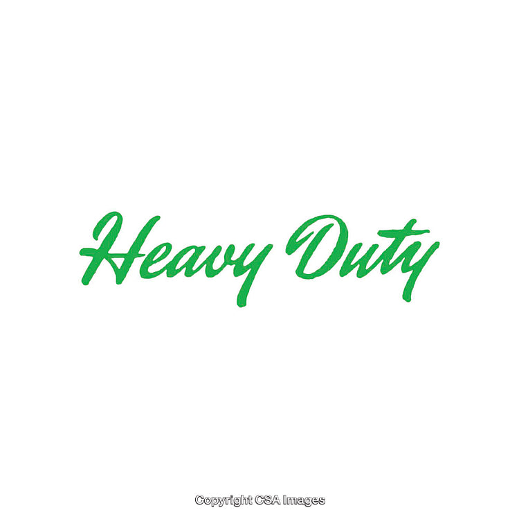 Green Heavy Duty Text on a Minimalist White Background