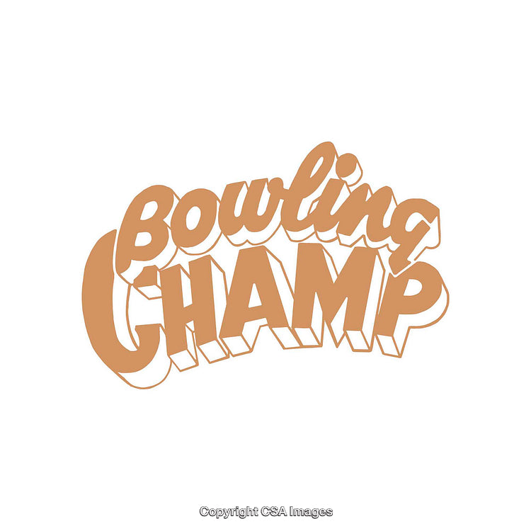 Bowling Champ Text Design in Modern Retro Typography Style