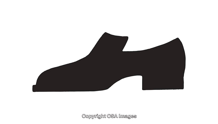 Black Silhouette of a Shoe Icon on White Background