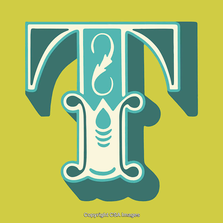 Decorative Letter T With Ornate Embellishments and Modern Style