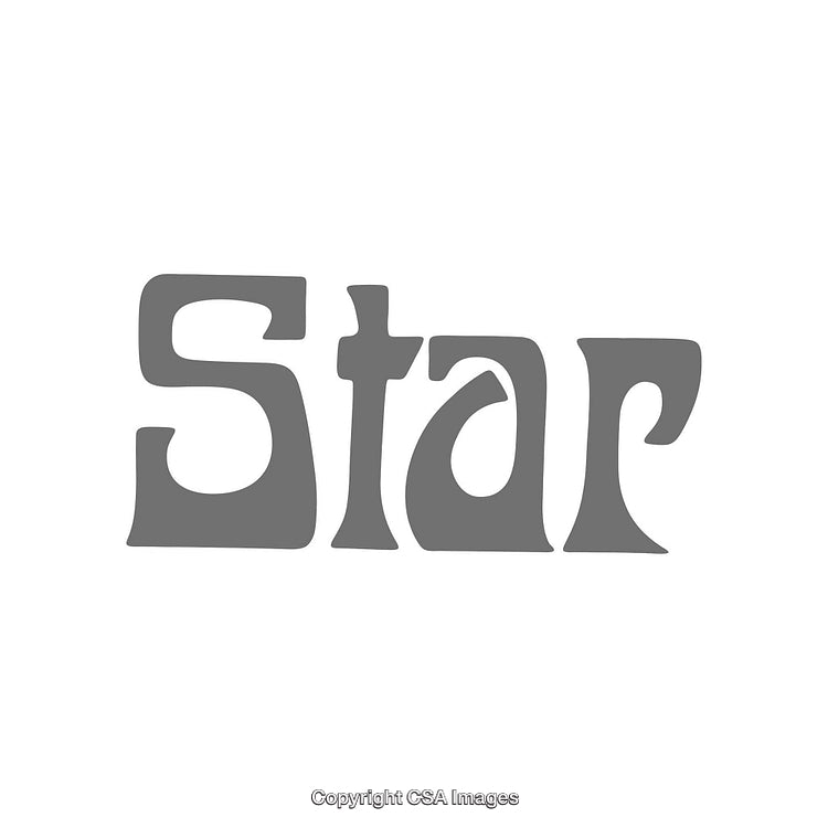 Retro Typography Design of the Word 'Star' in Stylish Font