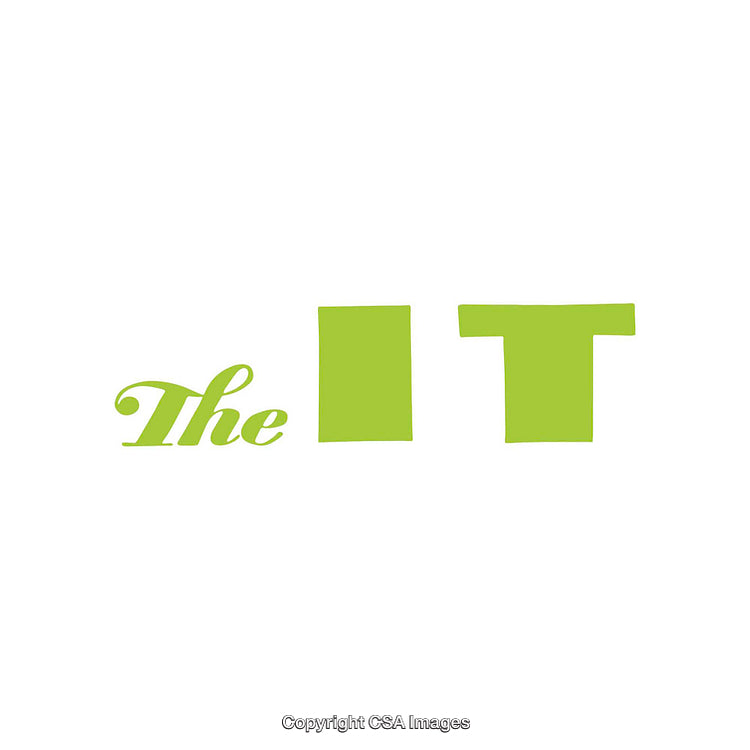 Green Bold Letters and Calligraphy on a White Background