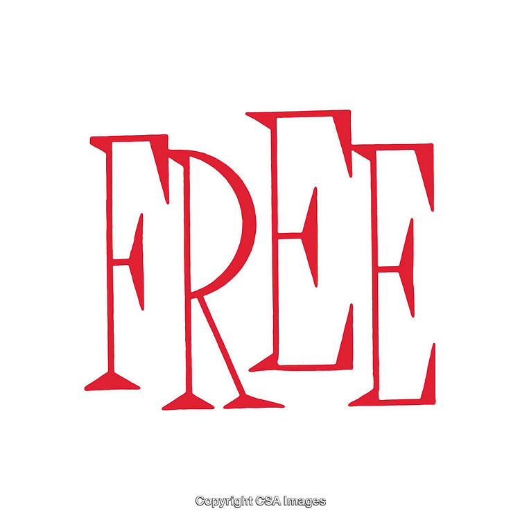 Bold Red 'Free' Text on a Minimalist White Background