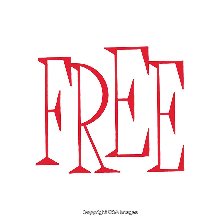 Bold Red 'Free' Text on a Minimalist White Background