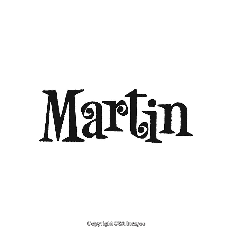 Unique Artistic Typography Featuring the Name Martin in Vintage Style Fonts