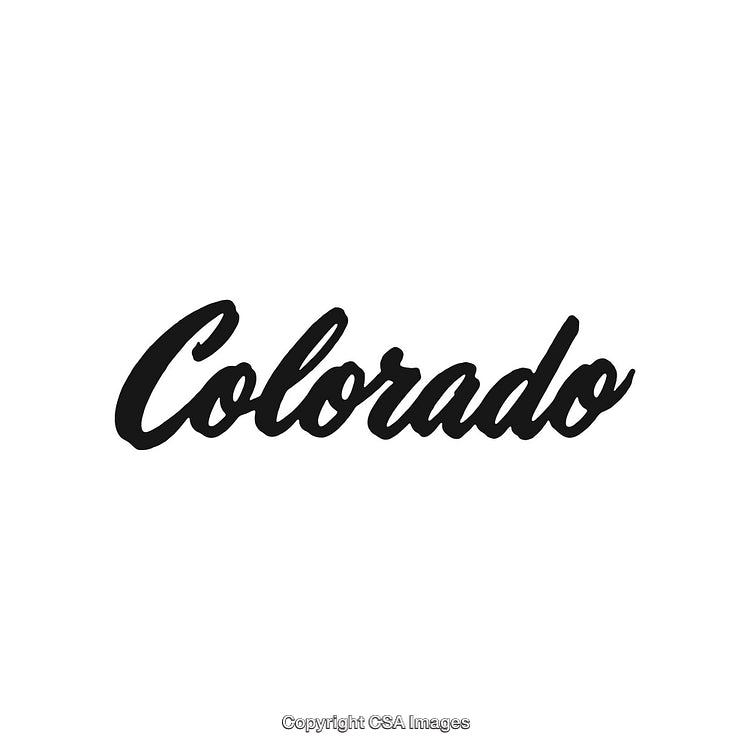 Stylized Typography of the Word 'Colorado' in Black Script Font