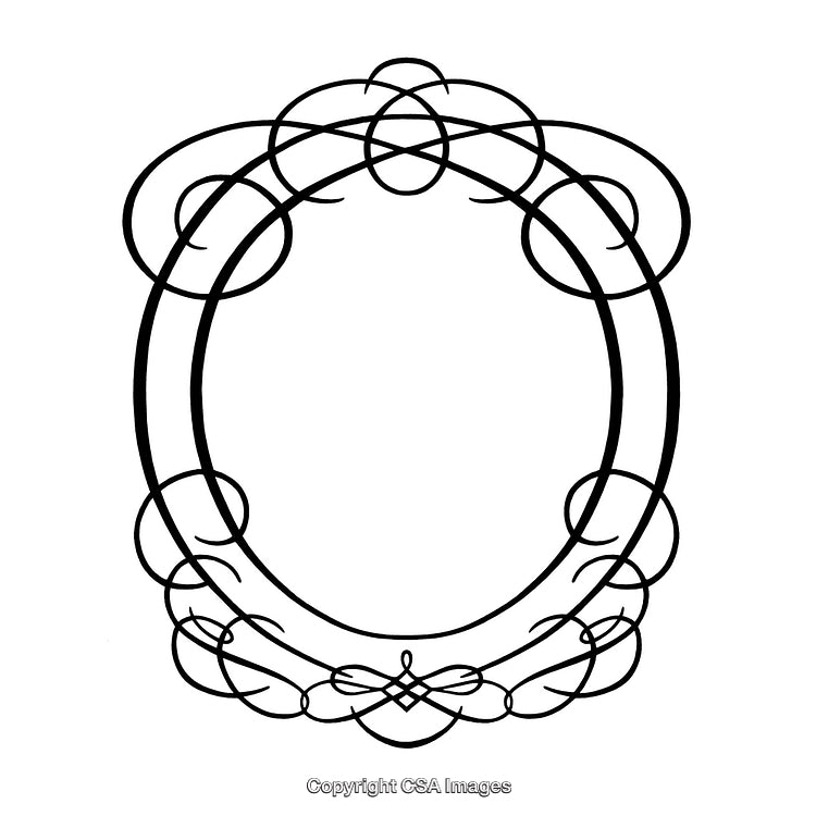 Intricate Black and White Decorative Border in Elegant Scroll Design