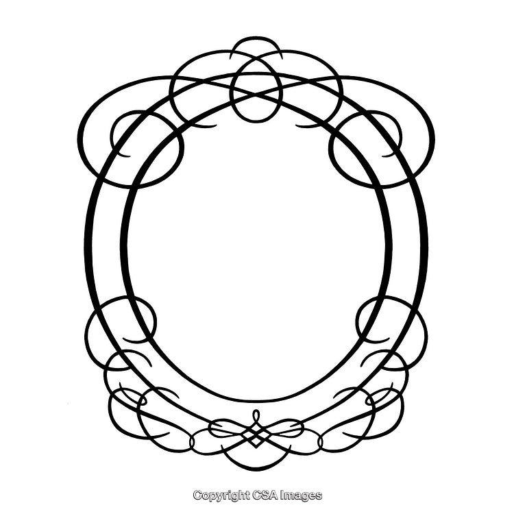 Intricate Black and White Decorative Border in Elegant Scroll Design