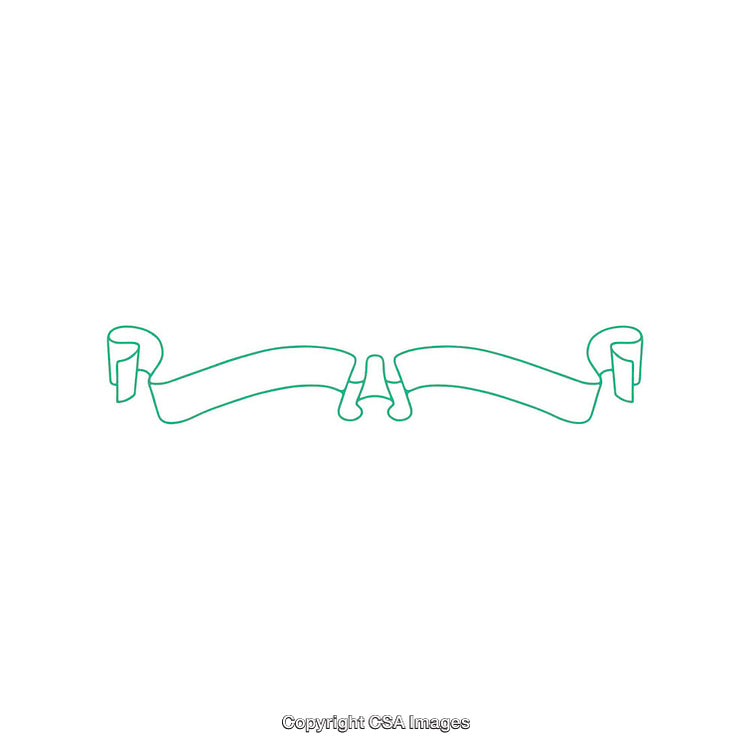 Elegant Decorative Green Ribbon Element on White Background
