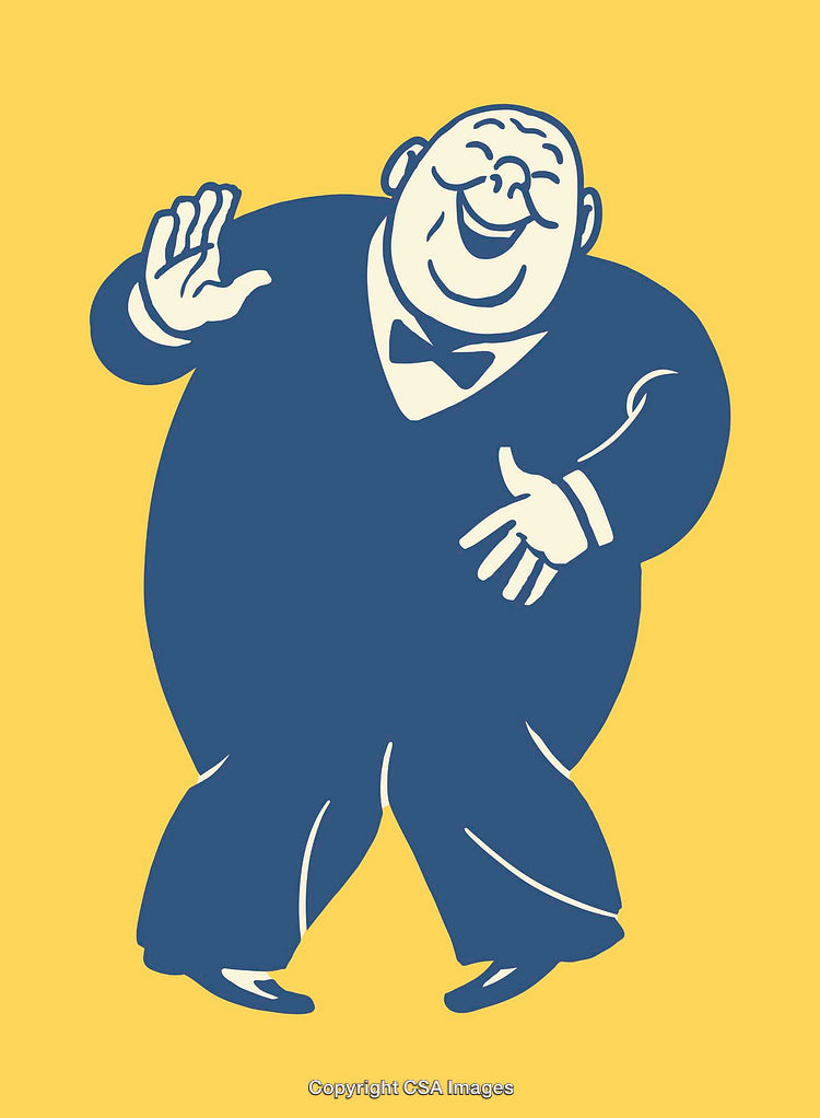 Cheerful Character in Colorful Line Art Illustration on a Yellow Background