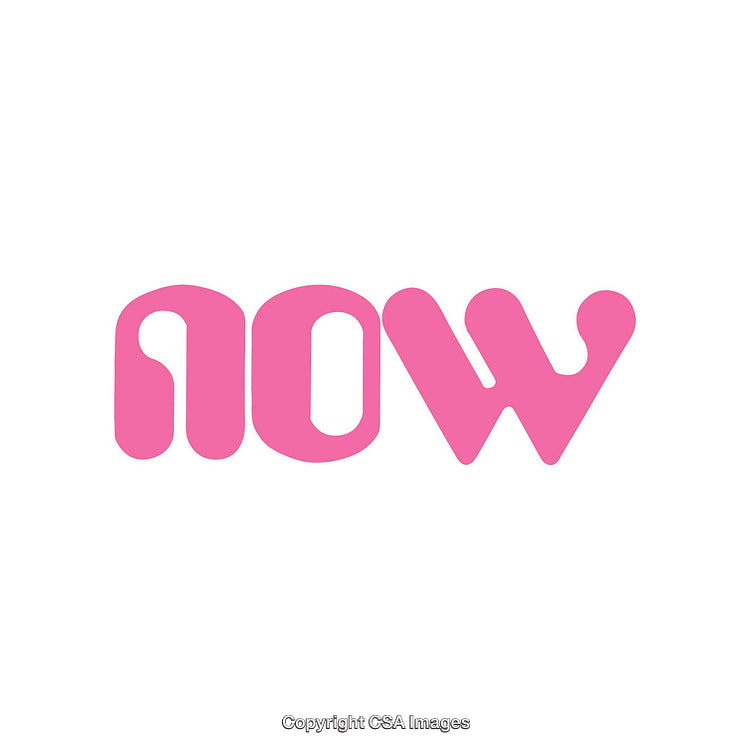 Pink Typographic Artwork Displaying the Word Now in Creative Design