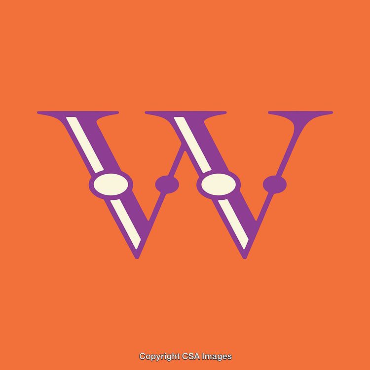 Creative Stylized Letter W on a Vibrant Background